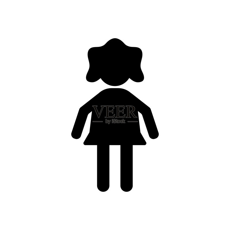 黑色女性简易轮廓图标素材