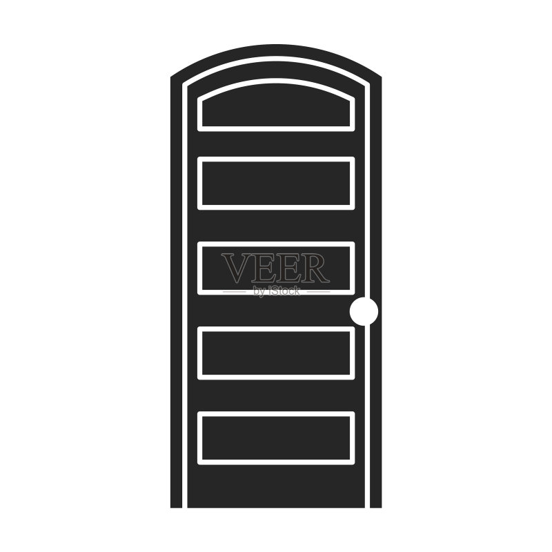 黑色门图标图标素材
