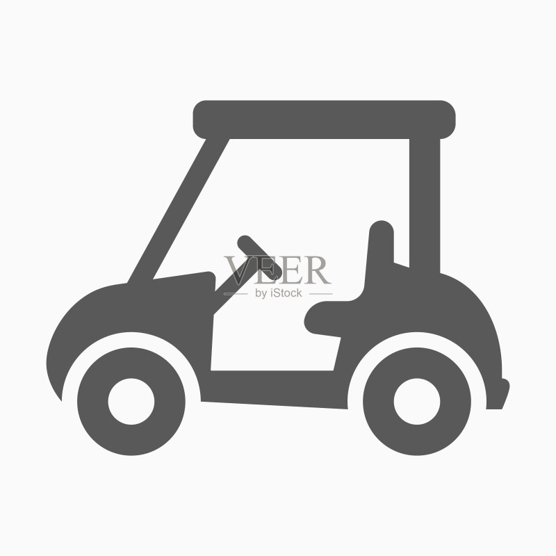 高尔夫球车矢量图标图标素材