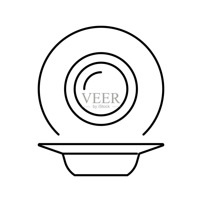 汤盘线条图标矢量素材图标素材
