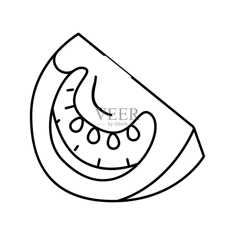 切番茄线条图标矢量插图图标素材