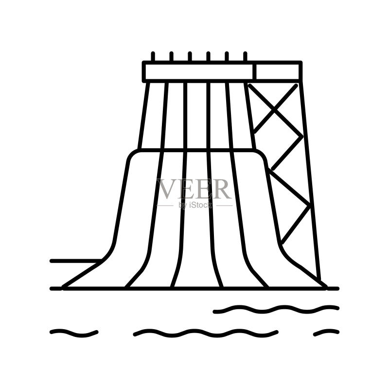 水滑梯线条图标矢量插画图标素材