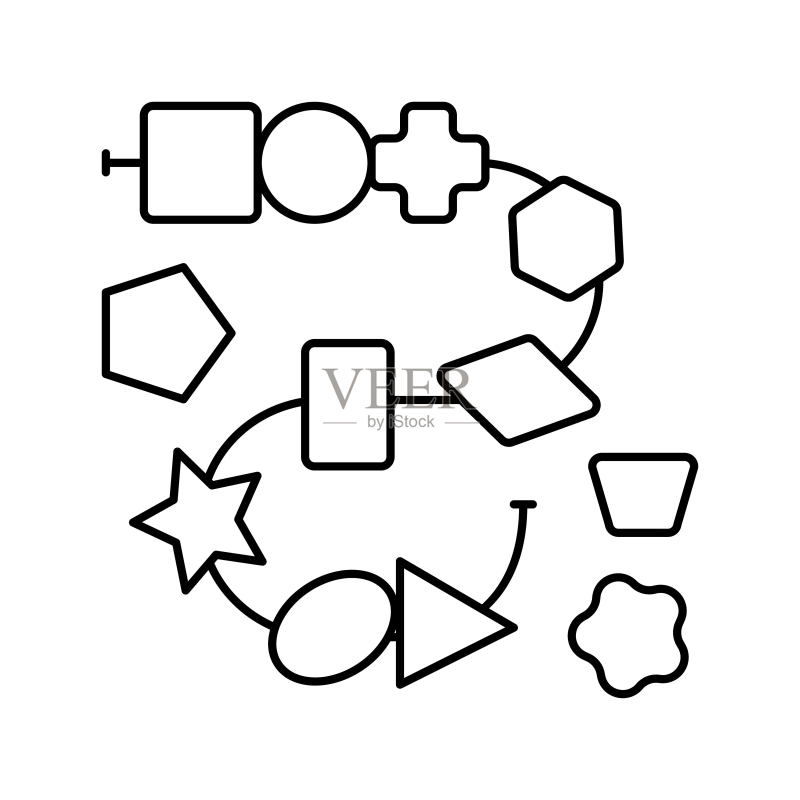 穿线玩具线性图标矢量图图标素材