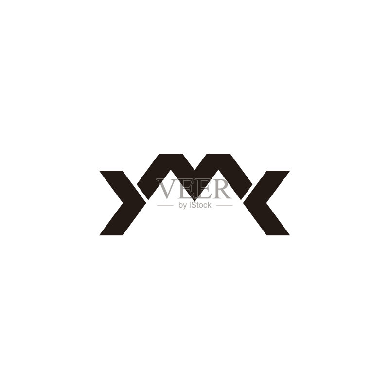 字母m简洁几何线条箭头logo图标素材
