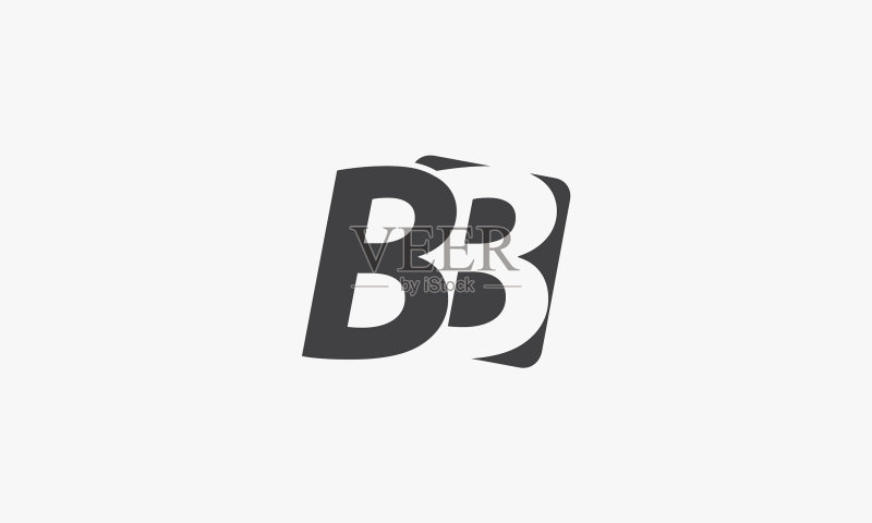 白色背景上的B或BB logo设计图标素材