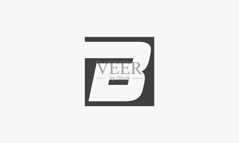 白色背景上的字母B方形概念图标素材