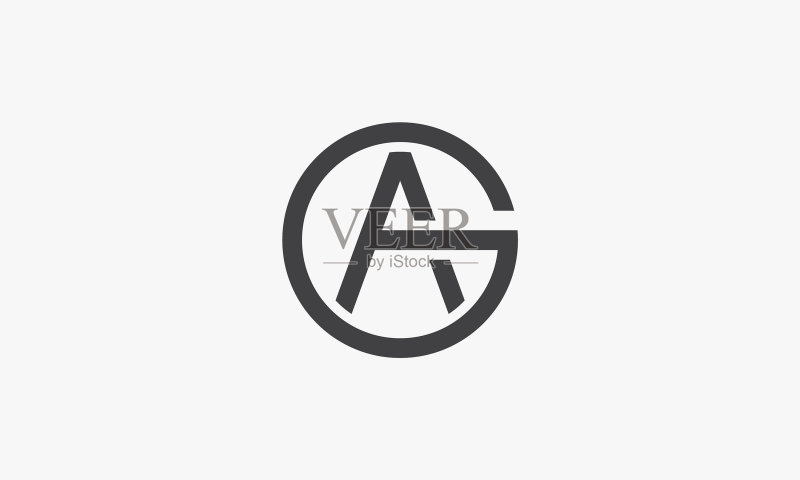 GA或AG字母标志设计理念(白色背景)图标素材