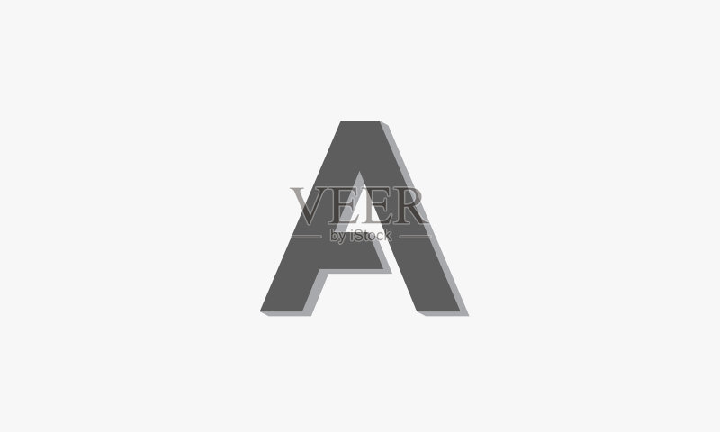 白色背景上的3D字母A标志概念图标素材