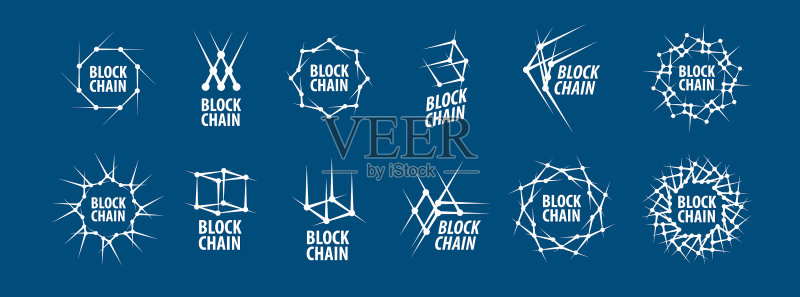 抽象区块链logo合集图标素材