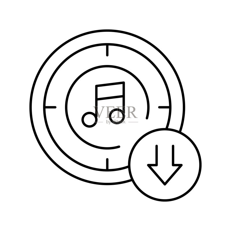 下载音乐线性图标矢量图图标素材