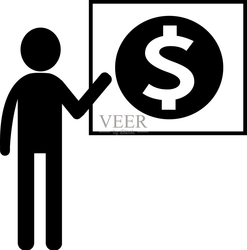 男人展示美元货币图标图标素材