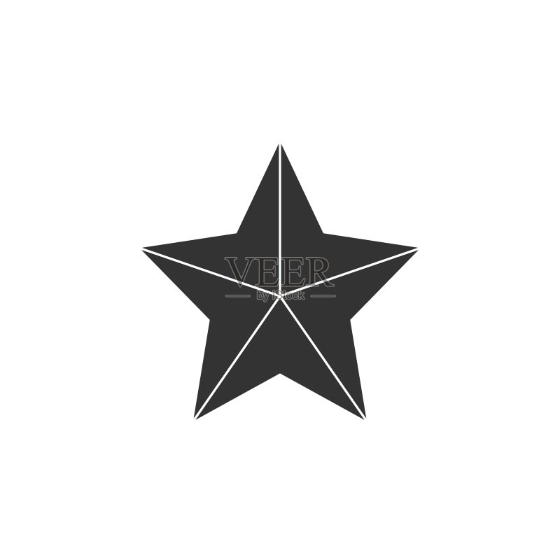 灰色星星图标扁平设计图标素材
