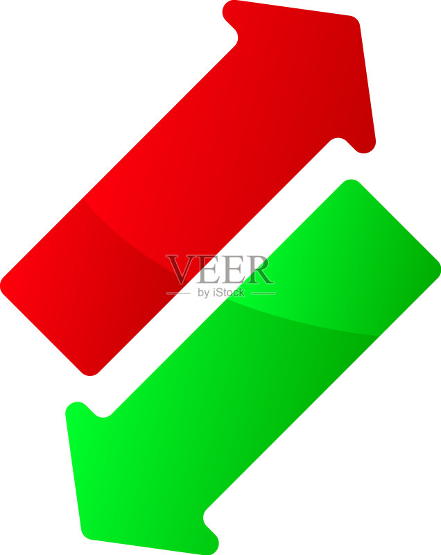 绿色和红色上下箭头图标素材
