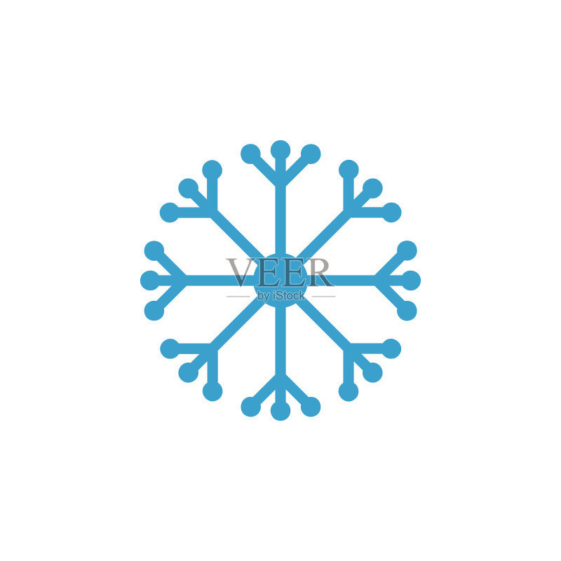 白色背景上隔离的雪花剪贴画图标素材