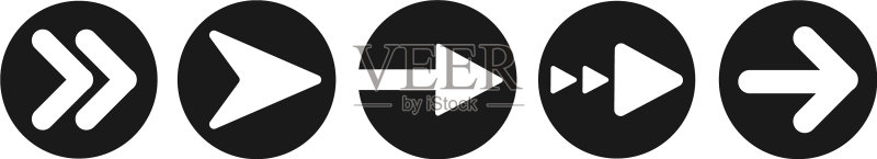 扁平箭头符号箭头图标集图标素材