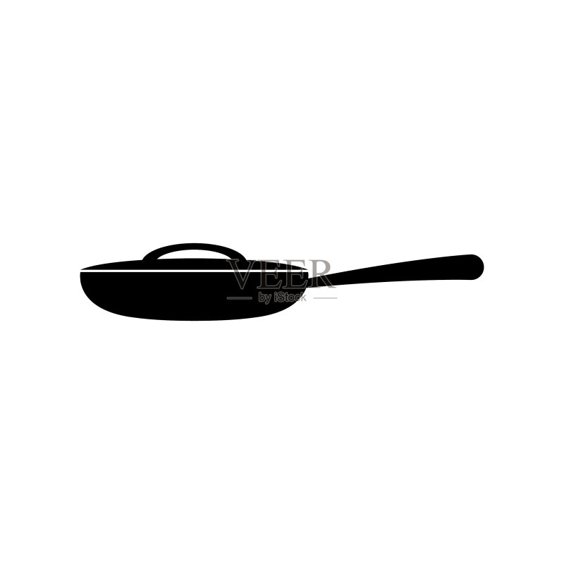 带盖煎锅图标,用于煎炸食物图标素材