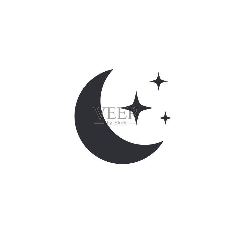 月亮和星星图标(独立符号)图标素材