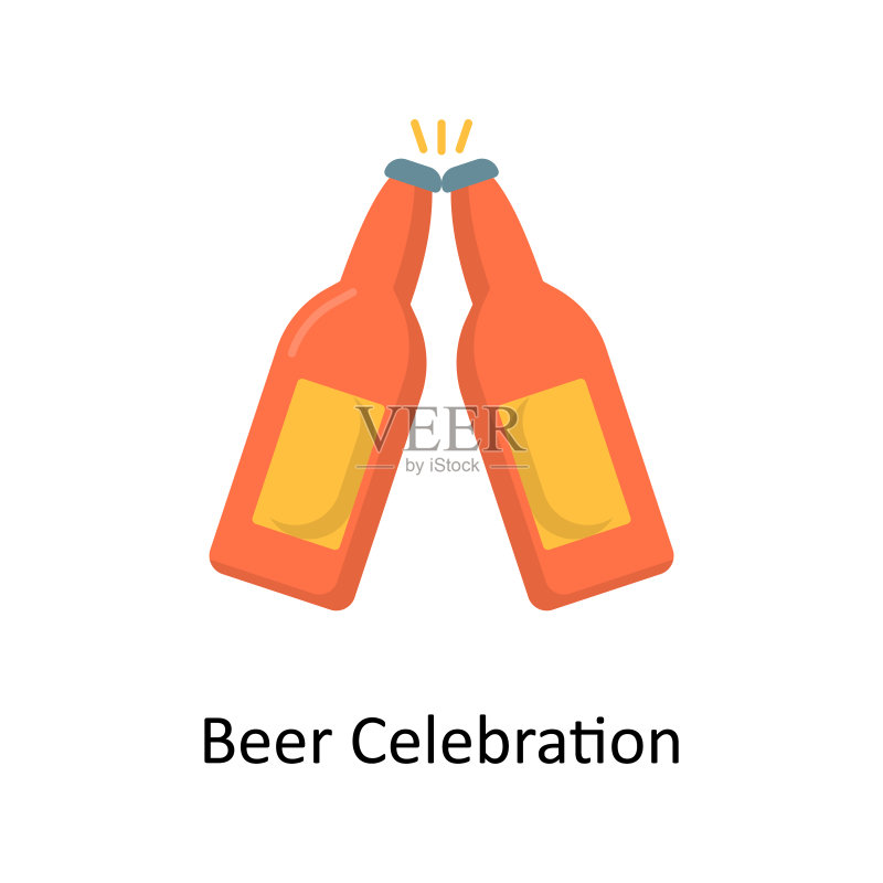 啤酒庆祝矢量扁平图标,适用于网络,在白色背景EPS 10文件上隔离图标素材