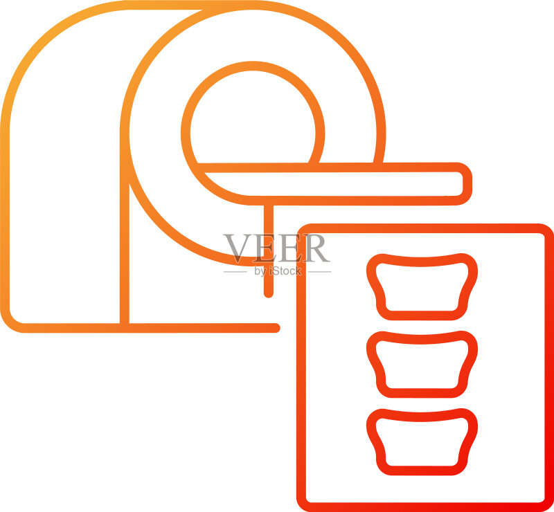 MRI扫描渐变线性图标图标素材