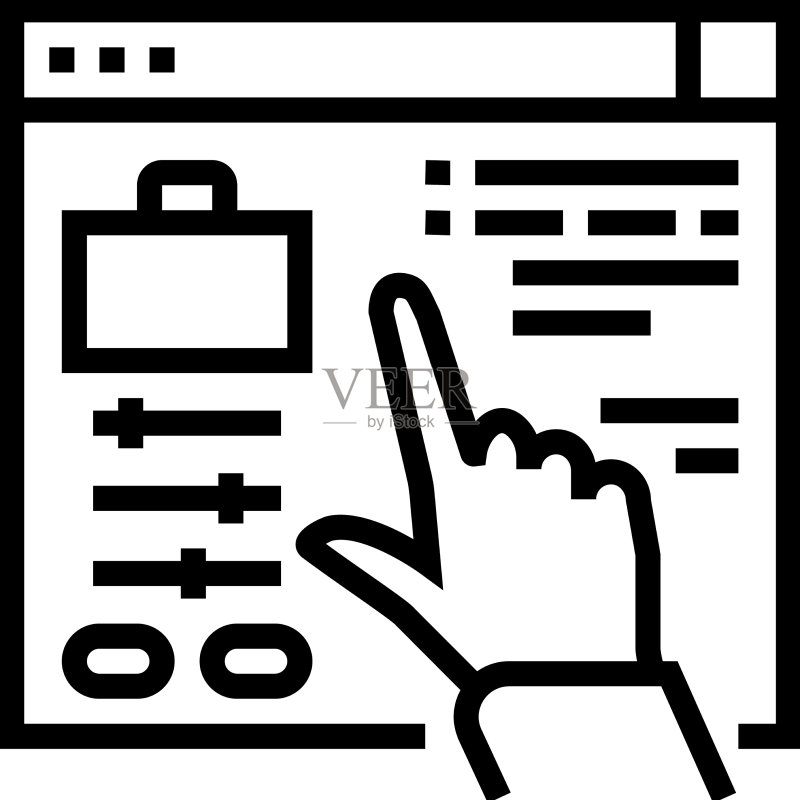 管理业务线条图标图标素材