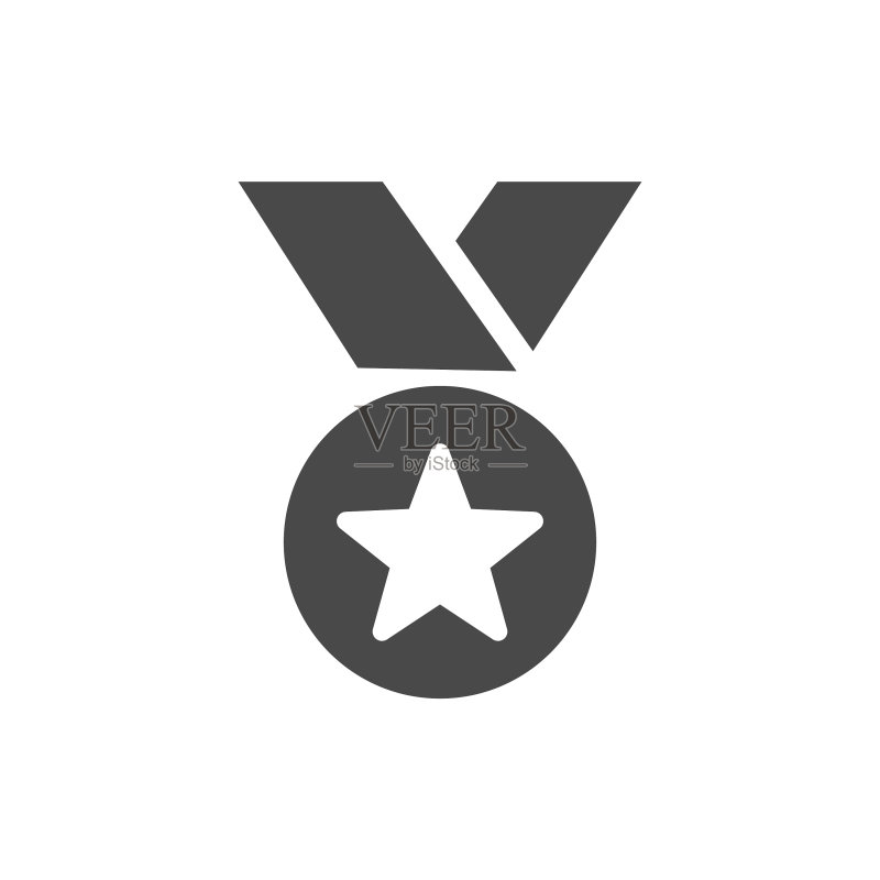 白色背景上的奖章logo图标图标素材
