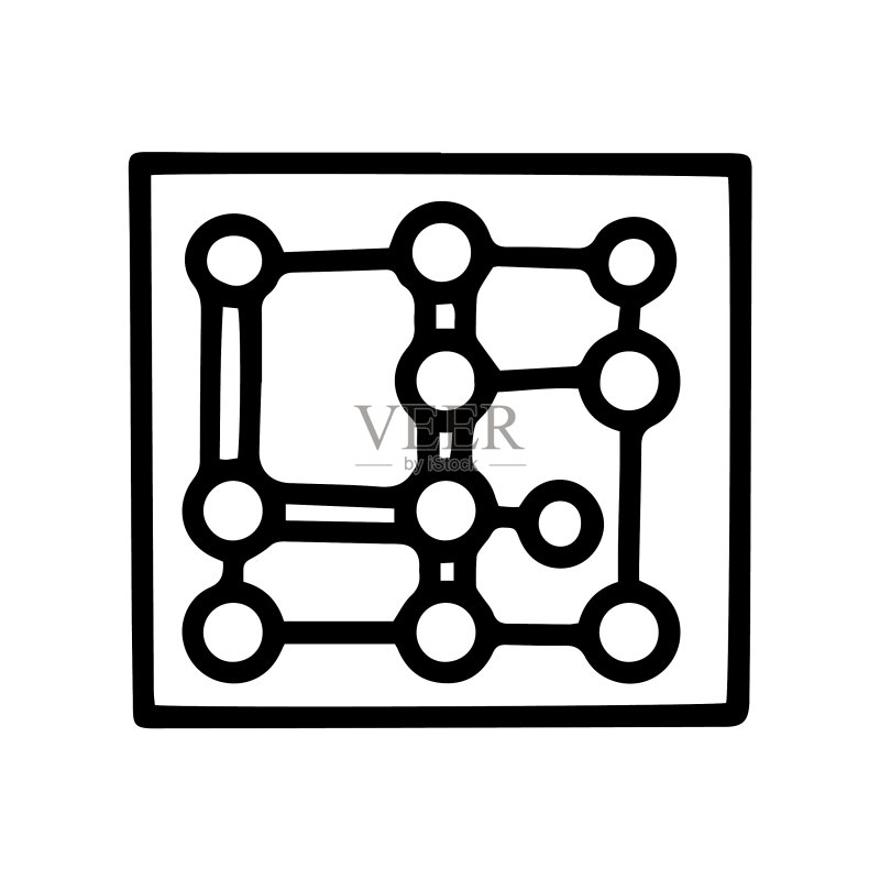 搭建桥梁拼图涂鸦图标素材