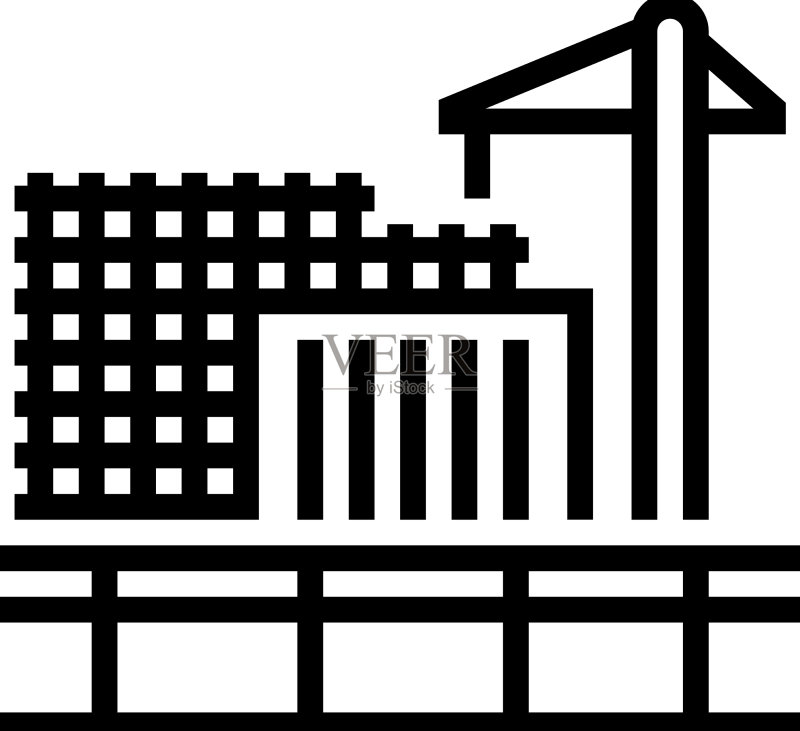 建筑施工线性图标图标素材