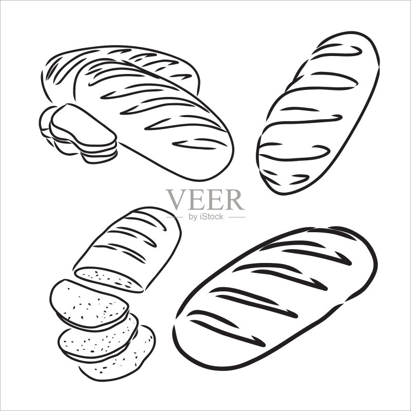 烘焙产品素描合集图标素材