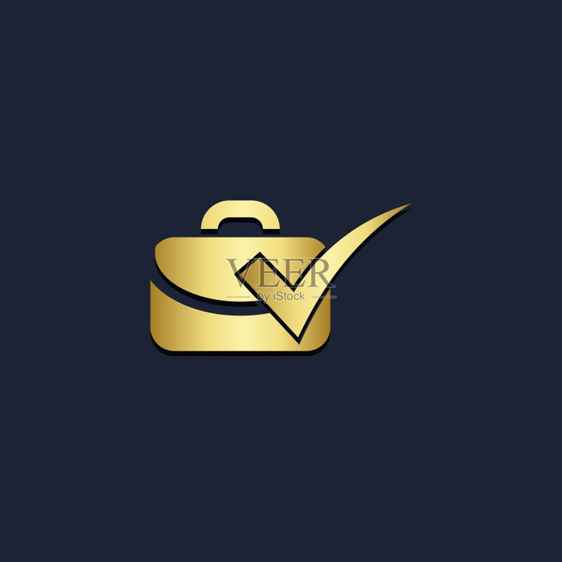 旅行箱金色logo图标素材