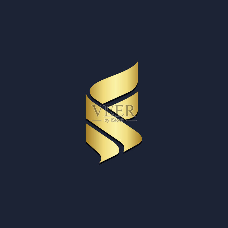 抽象金色翅膀logo图标素材