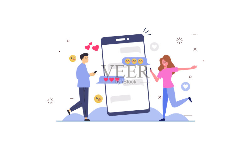 人们互相发短信图标素材