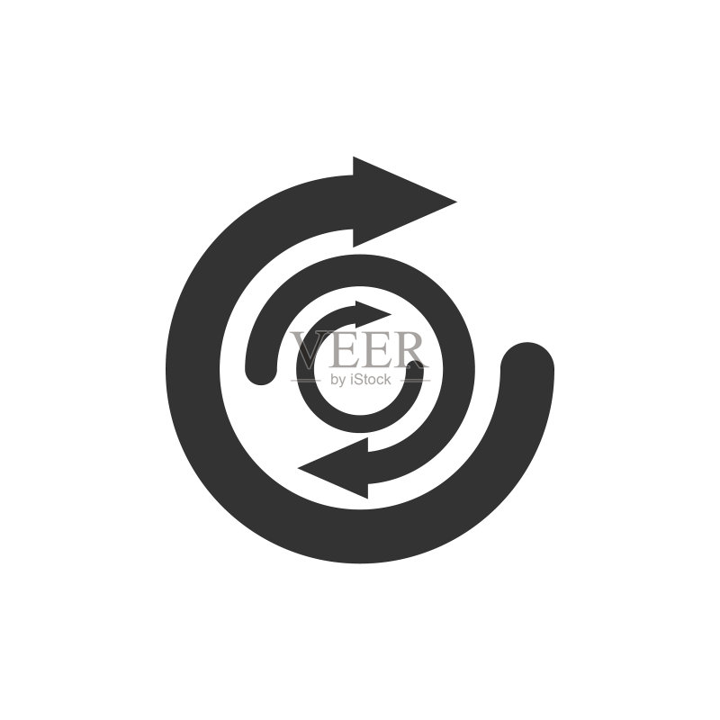 扁平风格的循环箭头图标图标素材