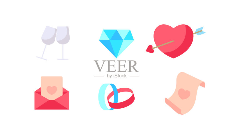 婚礼元素logo合集图标素材