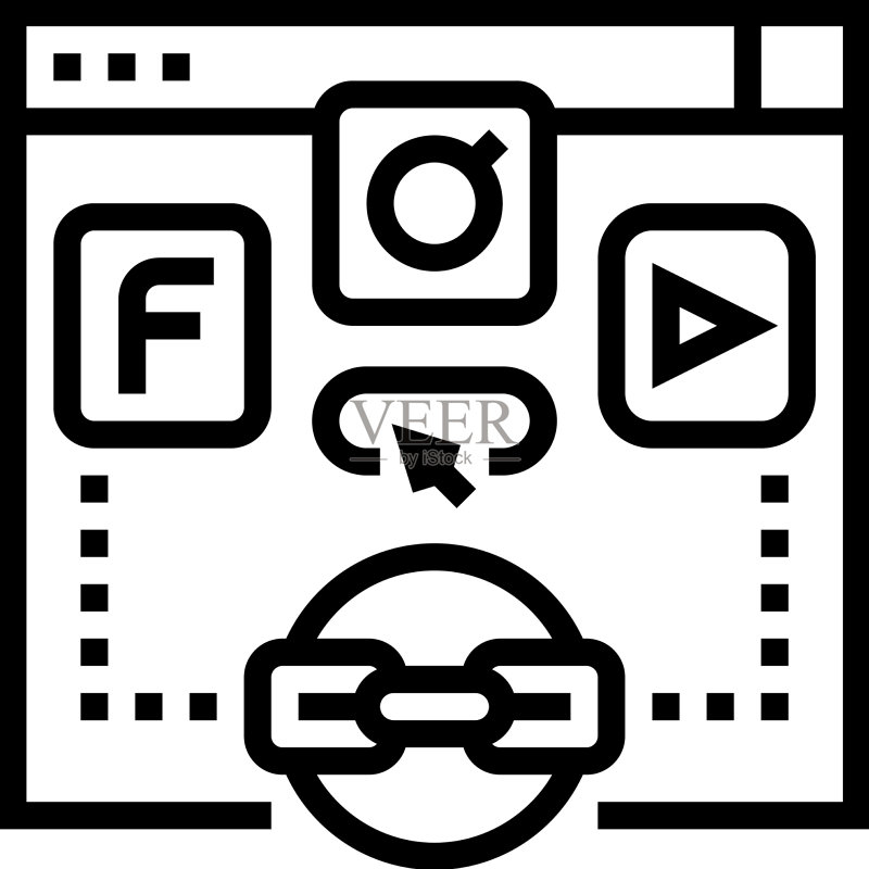 社交书签线性图标图标素材