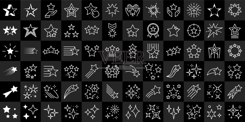 星星符号线条图标图标素材
