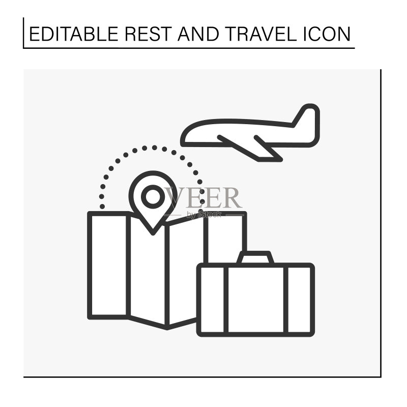 旅行线条图标图标素材