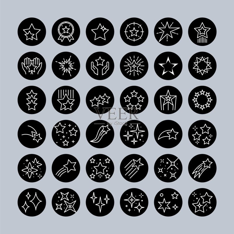 星星符号线条图标图标素材