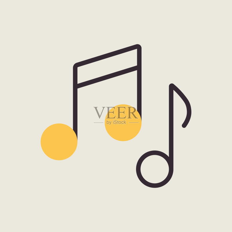 音符、歌曲、旋律扁平矢量图标图标素材