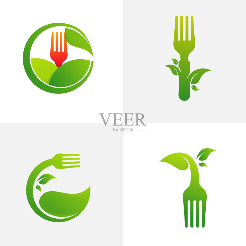 食品叶子Logo设计模板图标素材