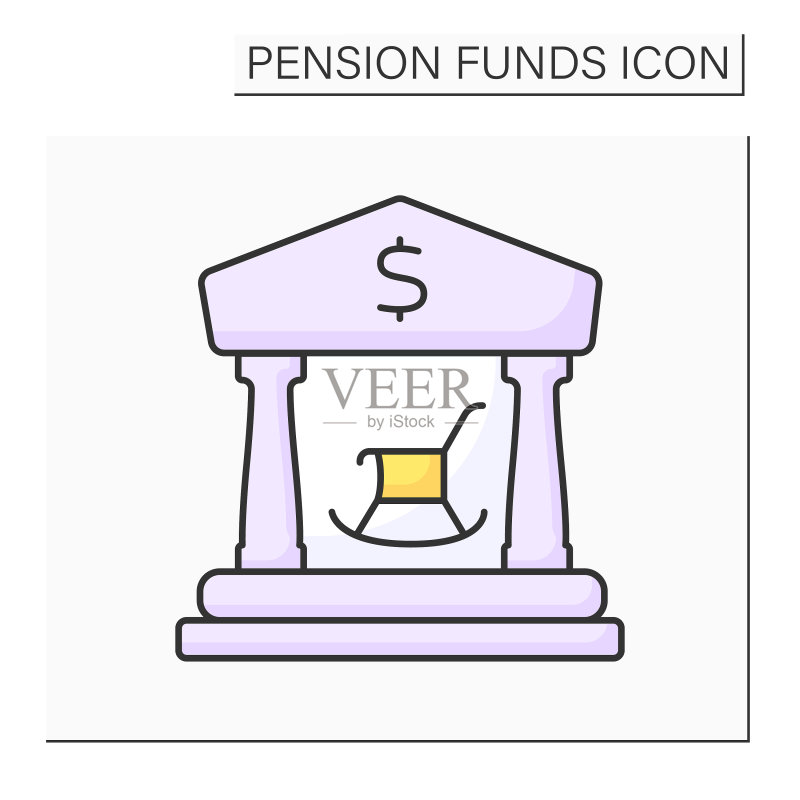 公共养老金彩色图标图标素材