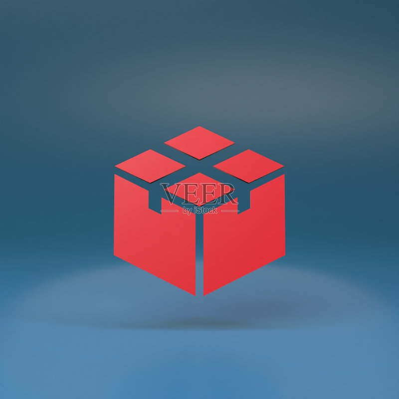 3D盒子图标3D渲染插图图标素材
