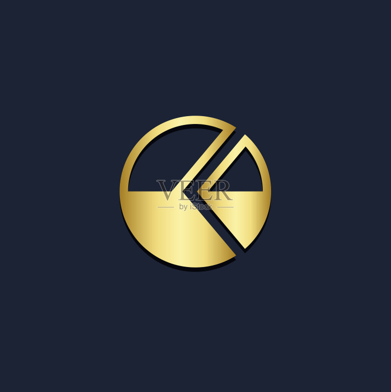 圆形几何形状金色Logo图标素材