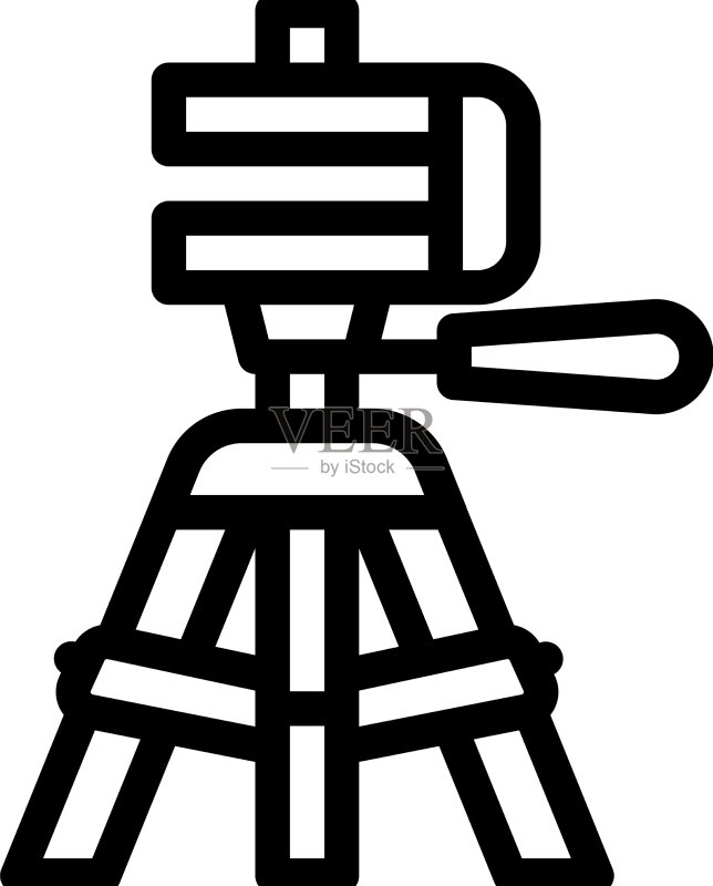 三脚架配件线性图标图标素材