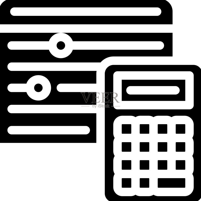 成本和条款字形图标计算图标素材
