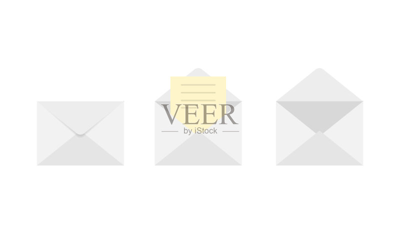 邮件矢量图彩色图标集:邮件概念扁平风格设计,适用于banner、信息图、logo等图标素材