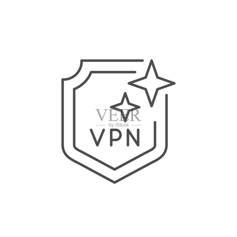 VPN保护线轮廓图标图标素材
