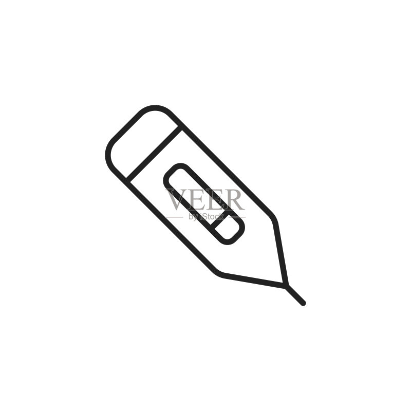 时尚电子温度计图标,高品质黑色矢量图图标素材