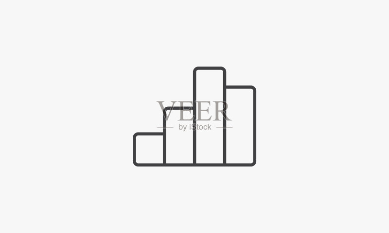 白色背景上的图表线性图标图标素材