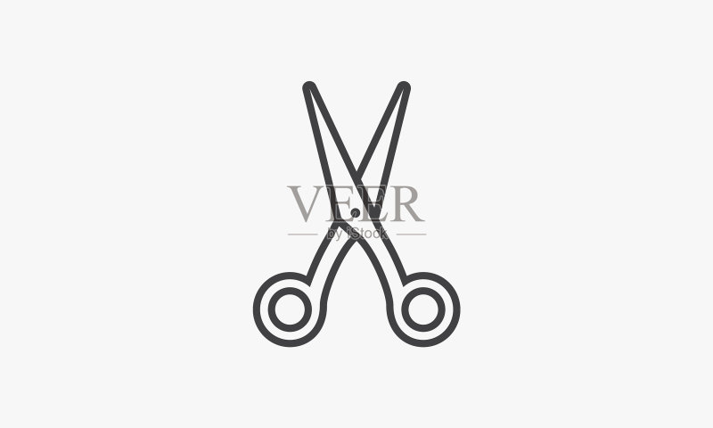 理发店剪刀线条图标图标素材