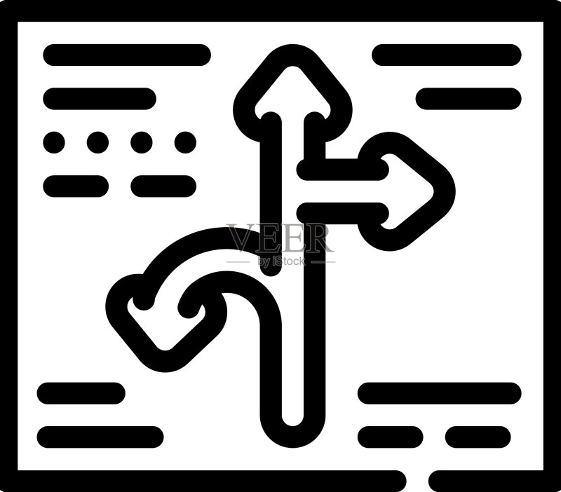 全球化方向线性图标图标素材